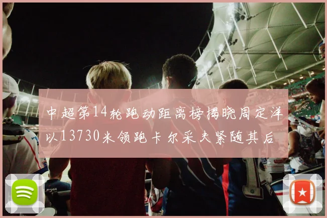中超第14轮跑动距离榜揭晓周定洋以13730米领跑卡尔采夫紧随其后